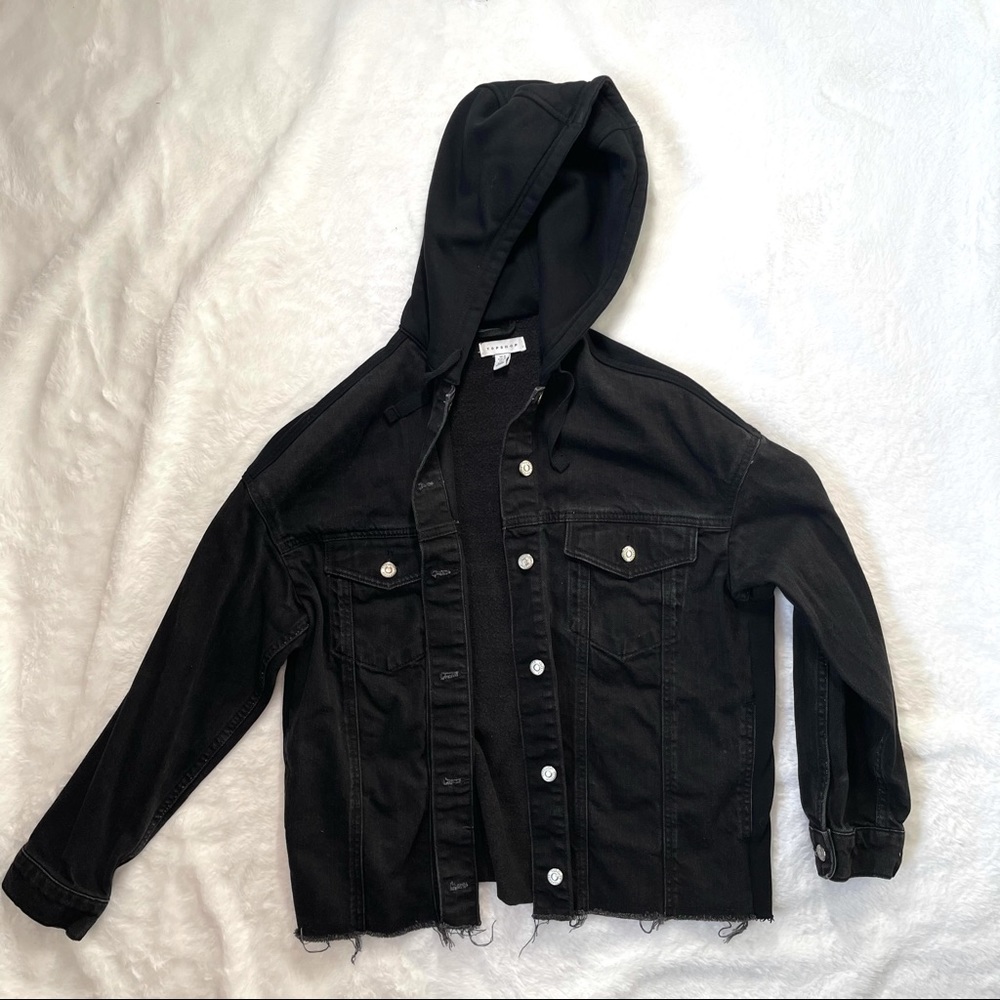 TopShop Over Sized Jean Jacket with Hood US Size8